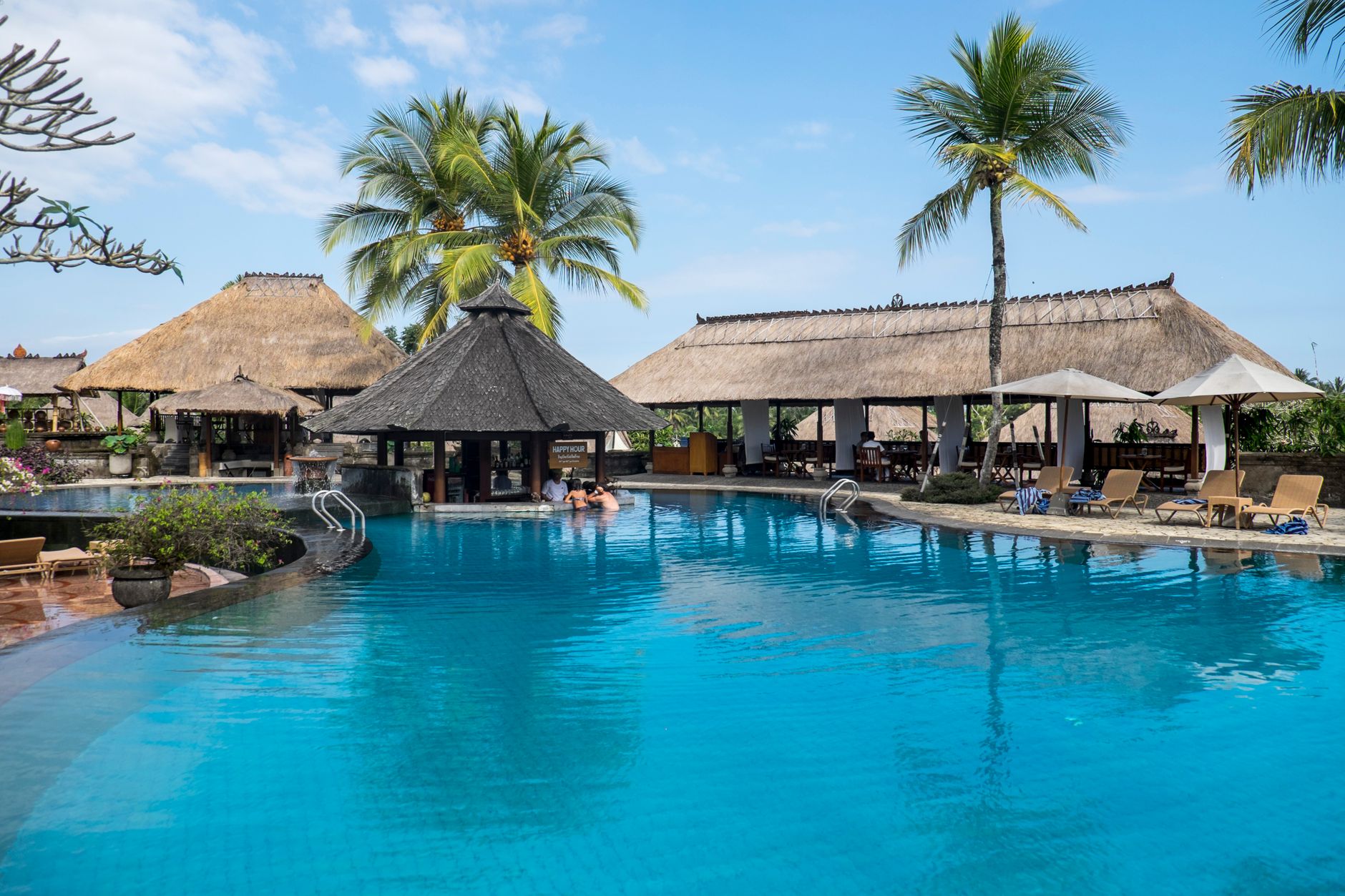 Resort pool over the bay